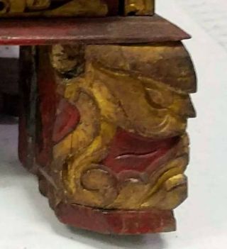 Antique,  small,  red and gold Peranakan/Straits Chinese chest of drawers 3