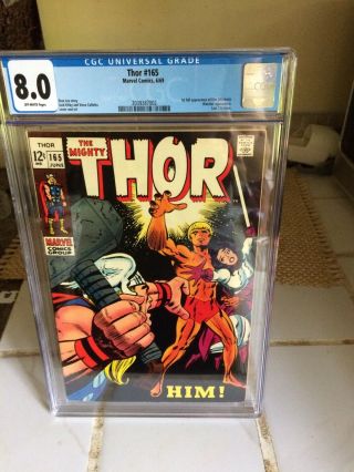 Thor 165 Cgc 8.  0 - 1st Full Adam Warlock