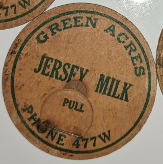 Set Of 5 Collectible Advertising Green Acres Bottle Pull Caps Jersey Milk
