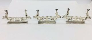 Maricela Vintage Mexican Sterling Silver Set Of 3 Ornate Place Card Holders