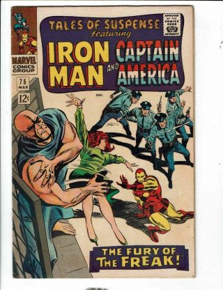 Tales Of Suspense 75 Fn/vf Marvel Comic Book Iron Man Captain America Cr56a