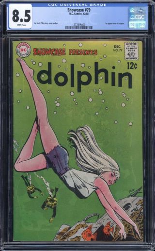 Dc Showcase 79 1st Appearance Of Dolphin Cgc 8.  5 White Pages