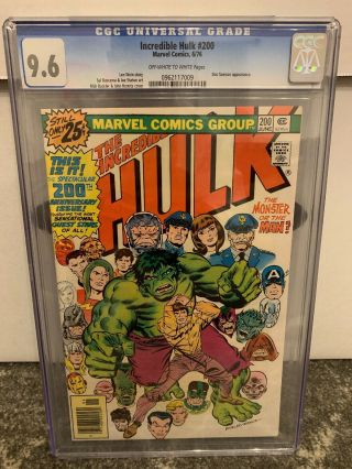 The Incredible Hulk 200 (marvel,  1976) Cgc Nm,  9.  6 Off White/white Pages