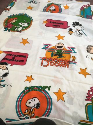 Vintage Snoopy Sheet Set 1971 Peanuts Gang Twin Fitted Flat Pillowcase 60s 70s G