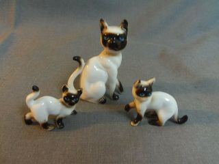 Miniature Siamese Cats,  Bone China,  Made In Japan 2.  5 " Tall And 1.  5 " Tall