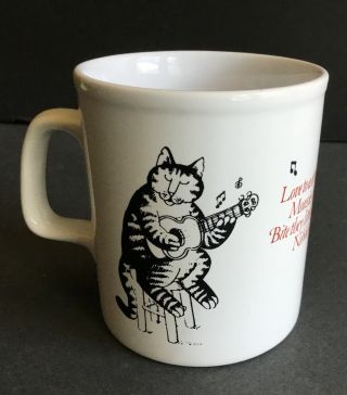 Kliban Cat Playing Guitar Love To Eat Them Mousies Cup Mug Kiln Craft England