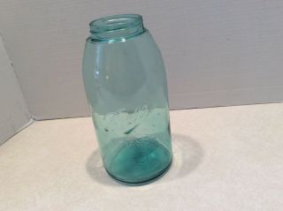 Vintage Ball Mason Tapered 1/2 Gal Aqua Canning Jar