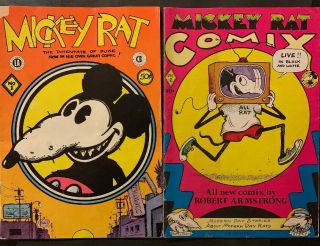 Mickey Rat 1 & 2 Kitchen Sink Press Fr/gd 1970s Underground Comics