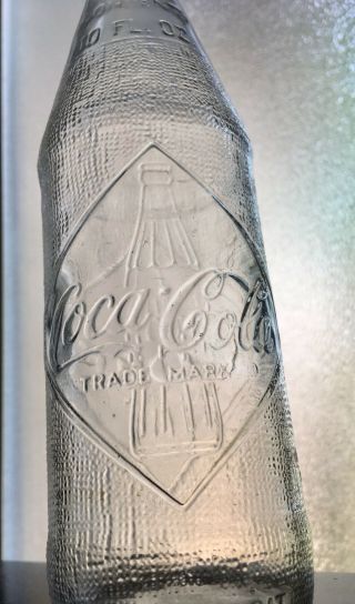 Coca Cola Coke Diamond Embossed Logo Straight Side 10oz Soda Bottle 2