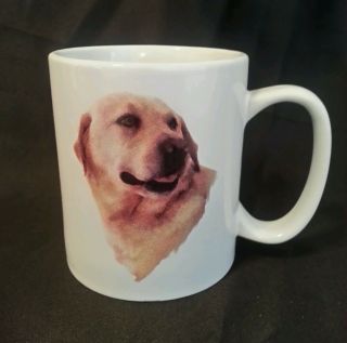 Yellow Labrador Retriever Dog Coffee Mug Bow Wow Meows Oversized Euc W/history