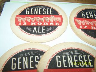 5 VINTAGE GENESEE 12 HORSE ALE COASTERS - Rochester,  NY 2