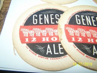 5 VINTAGE GENESEE 12 HORSE ALE COASTERS - Rochester,  NY 3