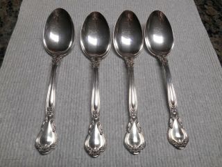 Lovely Set Of 4 Gorham Chantilly Sterling Silver 7 " Oval Dessert Spoons No Mono