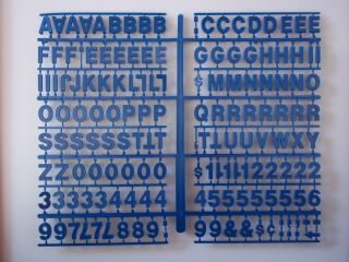 Blue 3/4 " Pepsi Menu Board Letters & Numbers