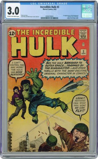 Incredible Hulk (1st Series) 3 1962 Cgc 3.  0 2009259001