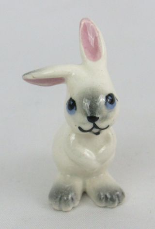 Vintage Hagen Renaker 1952 Miniature White Bunny Rabbit Ears Apart Figurine