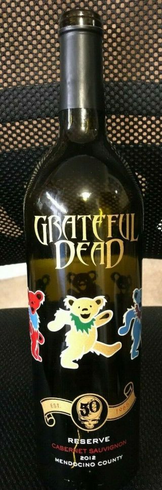 Grateful Dead 50th Anniversary Empty Decorative Wine Bottle Wines 2012