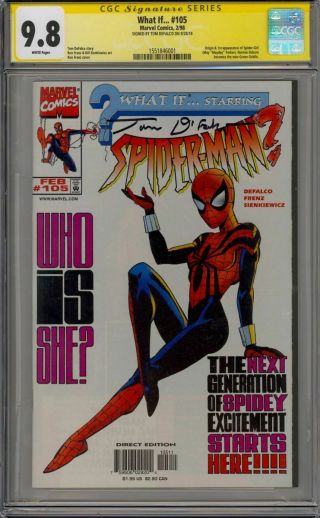 What If 105 Ss Cgc 9.  8 1st Appearance Spider - Girl Signed Tom Defalco Spiderman