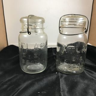 Atlas E - Z Seal Clear Qt.  Wire Bail Lid Canning Mason Jars