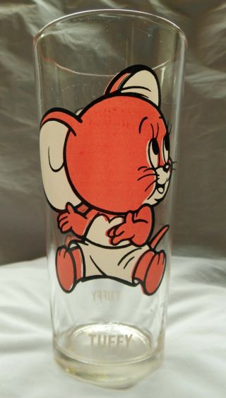 Vtg Pepsi Collector Series 1975 Tuffy Drinking Glass Tumbler Tom & Jerry 16 Oz