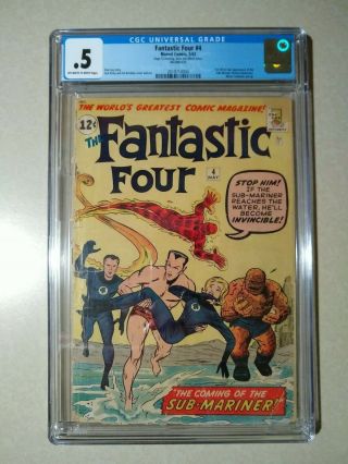 Fantastic Four 4 Cgc.  5 1st Silver Age Appearance Sub - Mariner Namor 1962