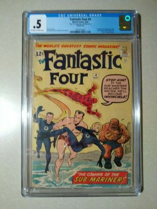 Fantastic Four 4 CGC.  5 1st Silver Age appearance Sub - Mariner Namor 1962 2