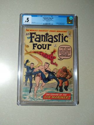 Fantastic Four 4 CGC.  5 1st Silver Age appearance Sub - Mariner Namor 1962 3