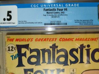 Fantastic Four 4 CGC.  5 1st Silver Age appearance Sub - Mariner Namor 1962 5