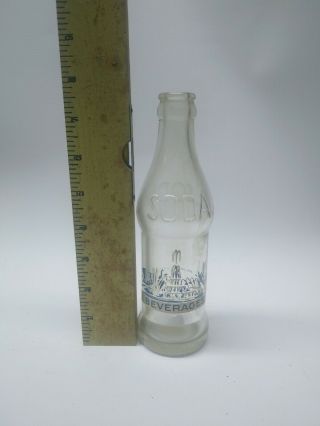 Vintage Glass Soda Bottle Beverages Chicago Water Fountain 6.  5 Fl Oz