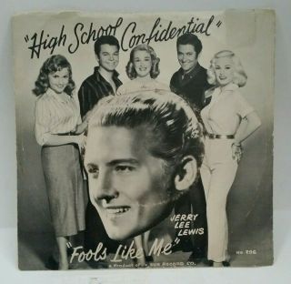 Jerry Lee Lewis Sun 296 High School Confidential (rockabilly 45/ps) Obo Vg,
