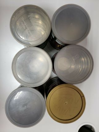 6 Vintage COFFEE TINS CANS Folgers,  MJB,  Yuban,  IRIS 12 - 16ozs 5