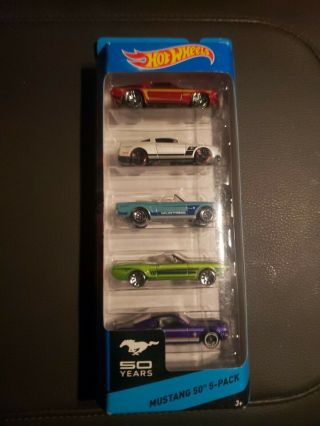 Hot Wheels 5 - Pack (mustang) 50 Years Of Mustang50th Anniversary Edition