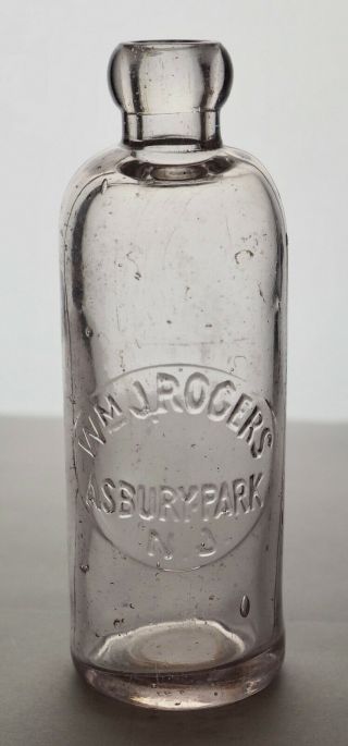 Old Hutch Hutchinson Soda Bottle – Wm J.  Rogers Asbury Park Nj - Nj0009