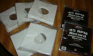 500 White 45 - Rpm Sleeves Plus Over 200 7 " Poly Sleeves -.