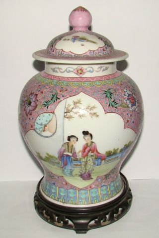 Antique Chinese Japan ? Porcelain Canton Famille Rose Vase Qianlong Kaishu