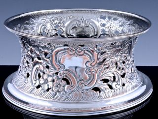 WONDERFUL 19thC VICTORIAN REPOUSE FIGURAL COWS SWANS SILVER PLATE DISH BOWL RING 4