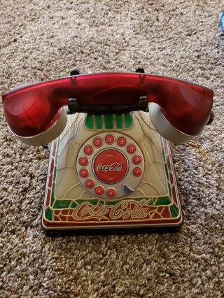 Coca Cola Phone Coke Lighted Stained Glass Look Telephone
