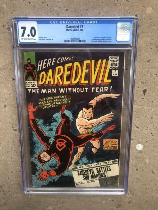 Daredevil 7 Cgc 7.  0 Red Costume Ow - W Pages