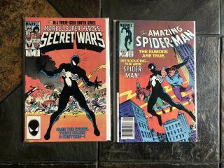 Secret Wars 8 & Asm 252 1st Black Costume & Symbiote Origin Marvel Vg