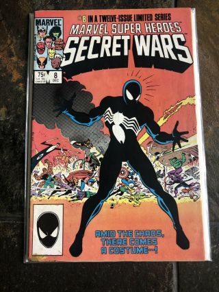 Secret Wars 8 & ASM 252 1st Black Costume & Symbiote Origin Marvel VG 2