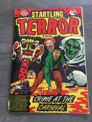 Startling Terror Tales 4 - 1953 L.  B.  Cole Wild Clown Cover Pre - Code Horror