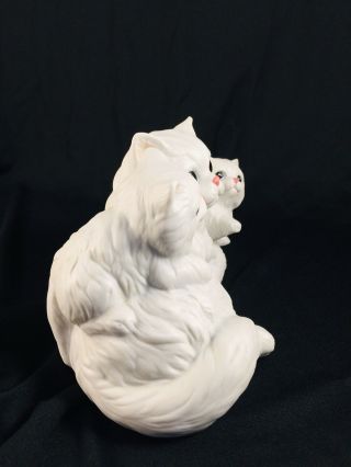 Persian Cat 2 Kittens Homco Figurine 1412 Ceramic Porcelain Cute White Decor 2
