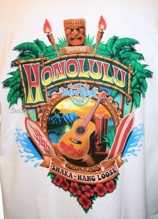 2015 Hard Rock Cafe HONOLULU Hawaii Shot Glass Shaka Hang Loose Tiki Guitar 3