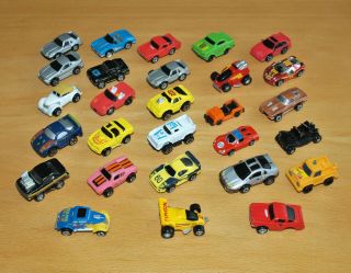 28 Micro Machines Toy Cars 1980s - 1990s - Corvettes,  Mustang,  Hot Rod,  Black Rat