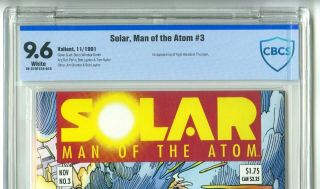 SOLAR,  MAN of The ATOM 3 11/1991 CBCS 9.  6 NM,  WHITE VALIANT NOT CGC 1ST HARADA 3