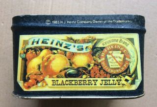 1983 Vintage Bristol Heinz’s Blackberry Jelly Collectibles Metal Tin Empty Box
