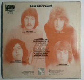 LED ZEPPELIN - Self Titled Debut LP RARE SD8216 2