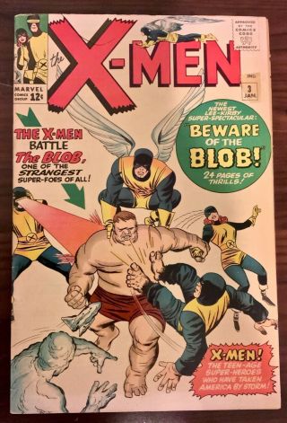 X - Men Vol.  1 3 (1964) Fn (5.  5 - 6.  0) 1st Appearance Of The Blob