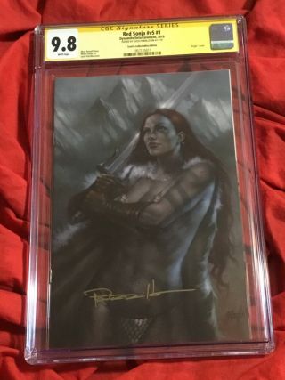 Cgc Ss 9.  8 Red Sonja 1 Virgin Convention Variant Signed By Lucio Parrillo