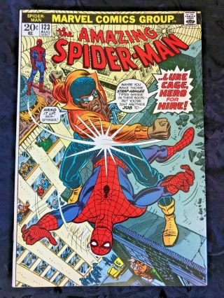 Sharp 1973 Marvel Spider - Man Comic Book 123 Luke Cage Hero For Hire